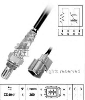 Sonda lambda, sensor de oxigênio até o catalisador 107727 Facet