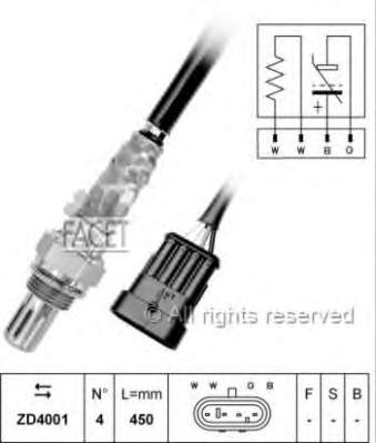 107945 Facet sonda lambda, sensor de oxigênio