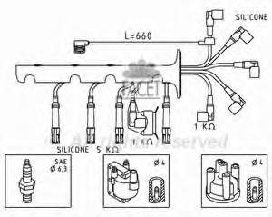 Fios de alta voltagem, kit 48605 Facet