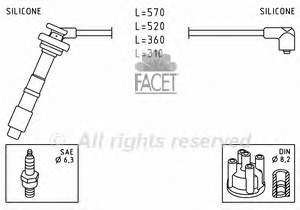 48608 Facet fios de alta voltagem, kit