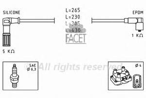 Fios de alta voltagem, kit 48613 Facet