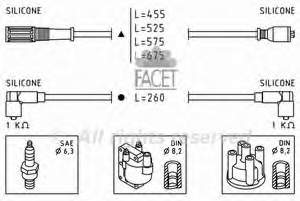 Fios de alta voltagem, kit 48692 Facet