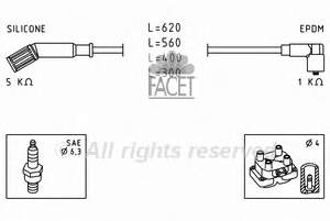 0007742005 Fiat/Alfa/Lancia fios de alta voltagem, kit