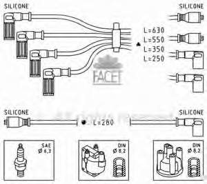 7716092 Fiat/Alfa/Lancia fios de alta voltagem, kit