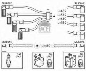 0007716094 Fiat/Alfa/Lancia fios de alta voltagem, kit