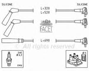 Fios de alta voltagem, kit para Toyota Starlet (P8)