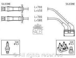 4.9446 Facet fios de alta voltagem, kit