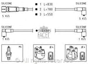 Fios de alta voltagem, kit MSQ0055 Polcar