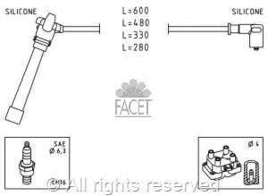 46474814 Fiat/Alfa/Lancia fios de alta voltagem, kit