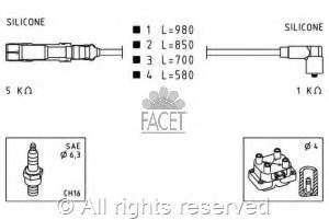 Fios de alta voltagem, kit 49590 Facet