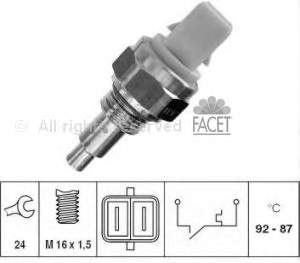 Sensor de temperatura do fluido de esfriamento (de ativação de ventilador do radiador) 75029 Facet