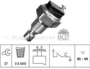 Sensor de temperatura do fluido de esfriamento (de ativação de ventilador do radiador) 75037 Facet