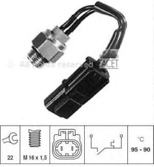 Sensor de temperatura do fluido de esfriamento (de ativação de ventilador do radiador) 75055 Facet