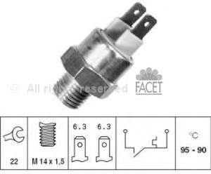 Sensor de temperatura do fluido de esfriamento (de ativação de ventilador do radiador) 75155 Facet