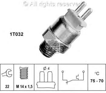 75286 Facet sensor de temperatura do fluido de esfriamento (de ativação de ventilador do radiador)