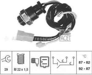 75602 Facet sensor de temperatura do fluido de esfriamento (de ativação de ventilador do radiador)