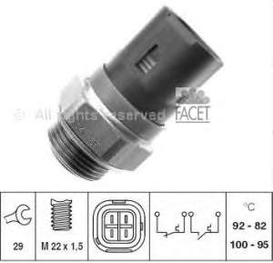 Sensor de temperatura do fluido de esfriamento (de ativação de ventilador do radiador) 75658 Facet