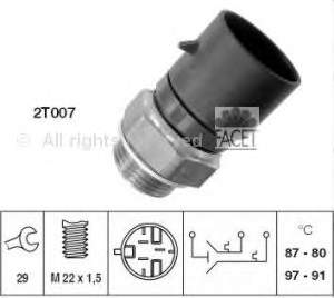 Sensor de temperatura do fluido de esfriamento (de ativação de ventilador do radiador) para Volvo S40 (VS)