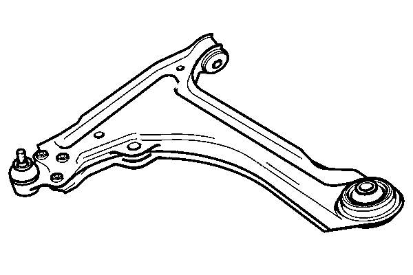 352077 Opel braço oscilante inferior esquerdo de suspensão dianteira