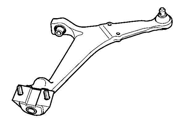 95658979 Peugeot/Citroen braço oscilante inferior direito de suspensão dianteira