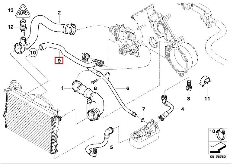 Патрубок радиатора 11531711381 BMW
