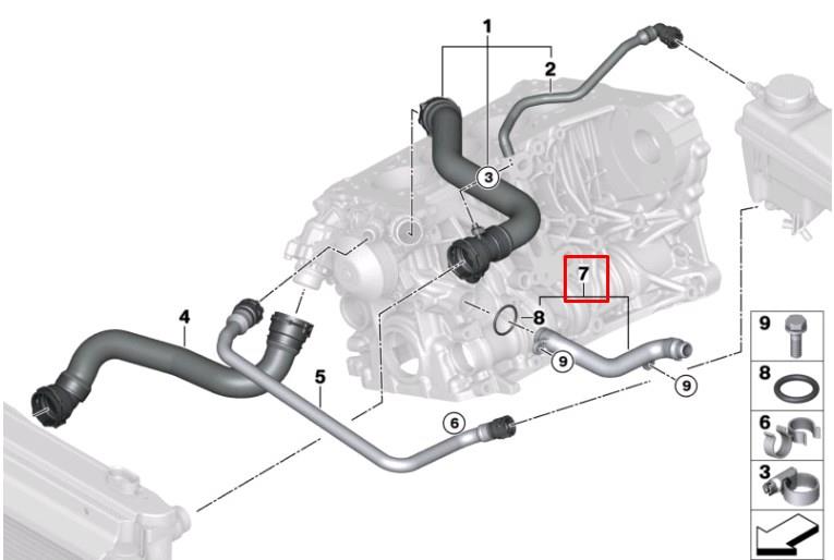 11537800583 BMW mangueira (cano derivado do sistema de esfriamento)