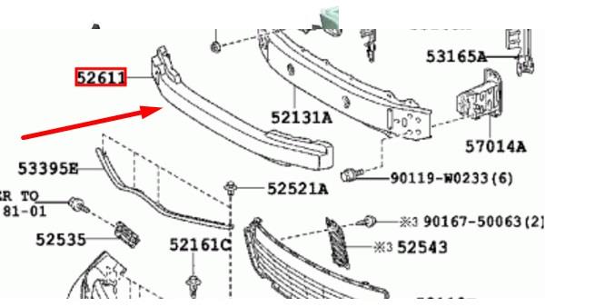 5261152090 Toyota absorvedor (enchido do pára-choque dianteiro)