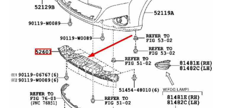 Абсорбер переднего бампера 526010D010 Toyota