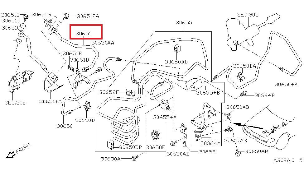 3085531U0B Nissan/Infiniti Шланг сцепления в сборе