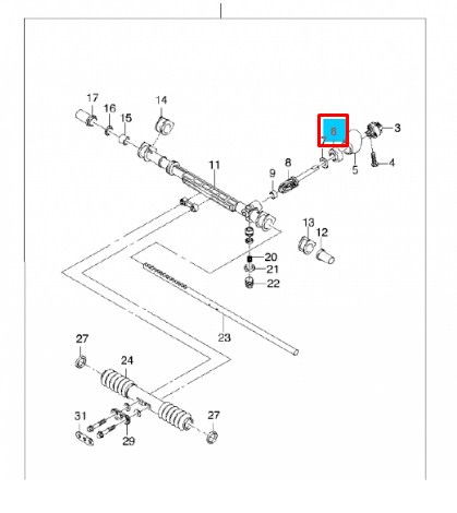 Vedação da cremalheira da direção/do mecanismo (ver dimensões padrão) para Daewoo Lanos (KLAT)