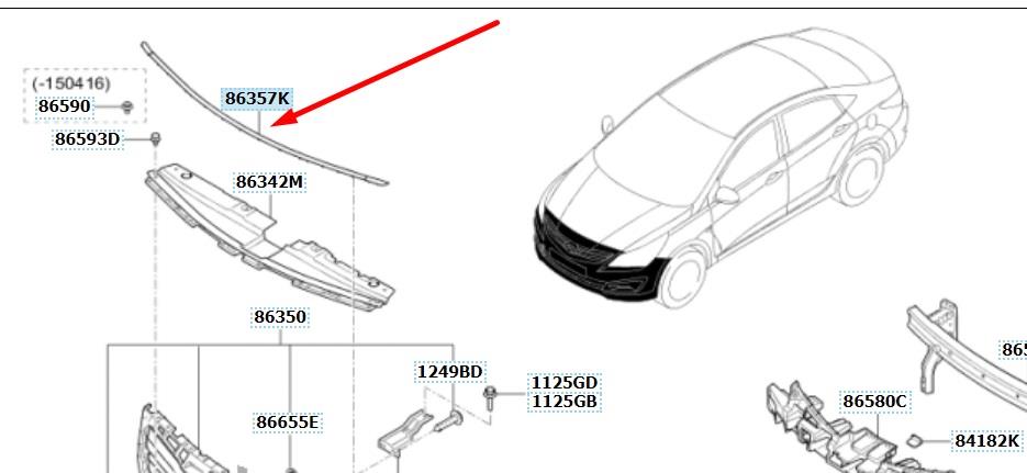 863574L500 Hyundai/Kia compactador (vedante do pára-choque dianteiro)