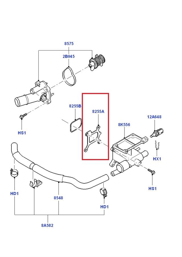 Vedante do flange (da união em T) do sistema de esfriamento LF0115169 Mazda