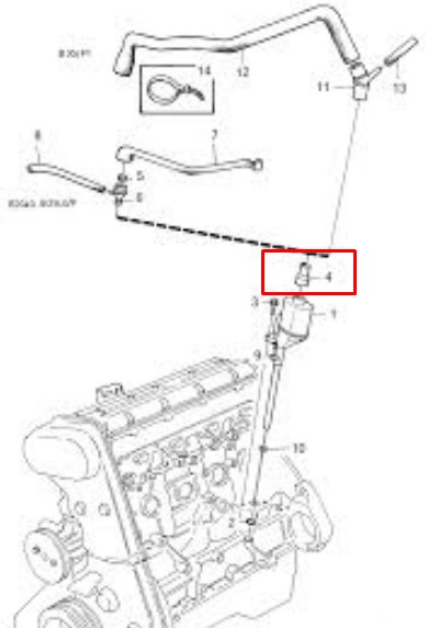 Патрубок вентиляции картера (маслоотделителя) на Volvo 940 944