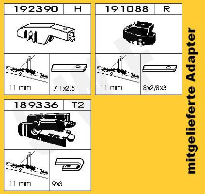 Limpa-pára-brisas do pára-brisas, kit de 2 un. Volkswagen Golf 1 17