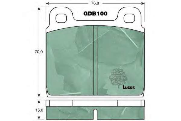 Передние тормозные колодки GDB100 Lucas