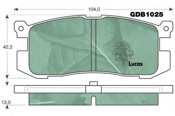 Задние тормозные колодки GDB1025 Lucas