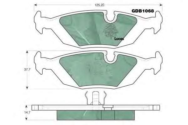 GDB1068 Lucas sapatas do freio traseiras de disco