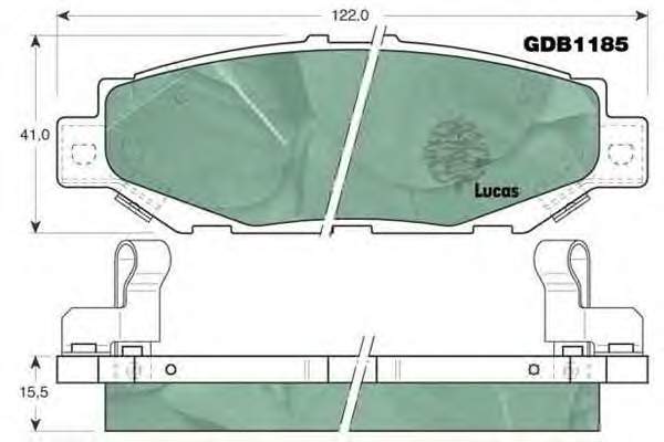 Задние тормозные колодки GDB1185 Lucas