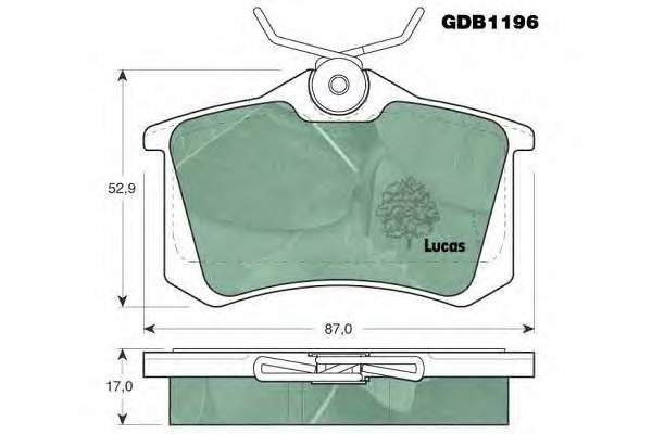 GDB1196 Lucas Колодки тормозные дисковые комплект