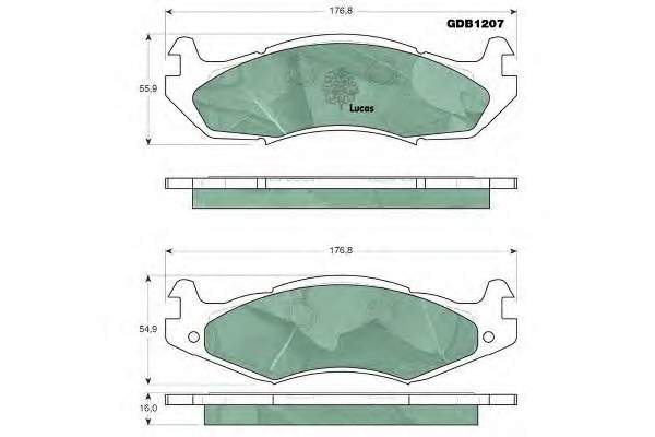Передние тормозные колодки GDB1207 Lucas