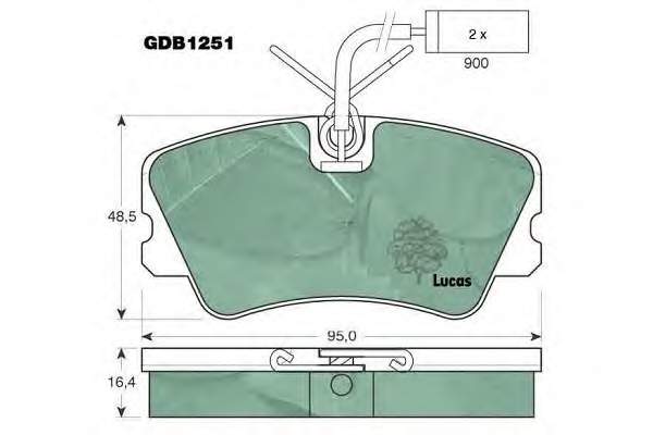 Передние тормозные колодки GDB1251 Lucas