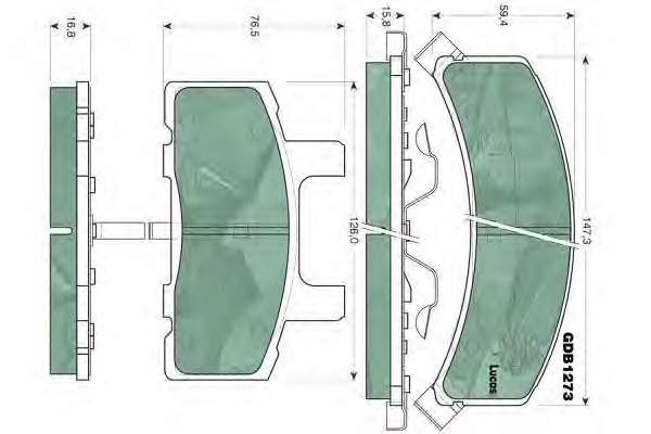 Передние тормозные колодки GDB1273 Lucas
