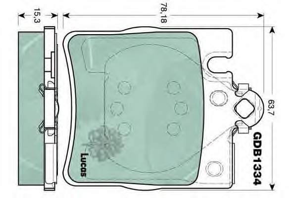 Задние тормозные колодки GDB1334 Lucas
