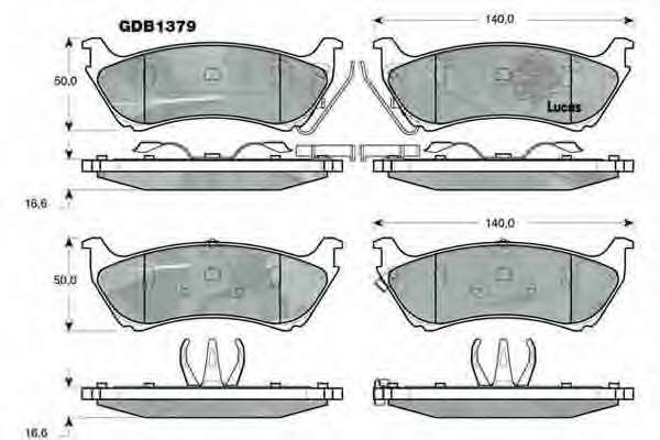 GDB1379 Lucas sapatas do freio traseiras de disco