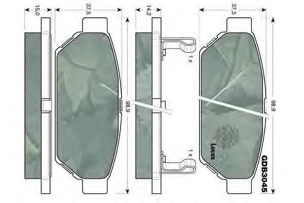 Колодки гальмові задні, дискові GDB3045 LUCAS