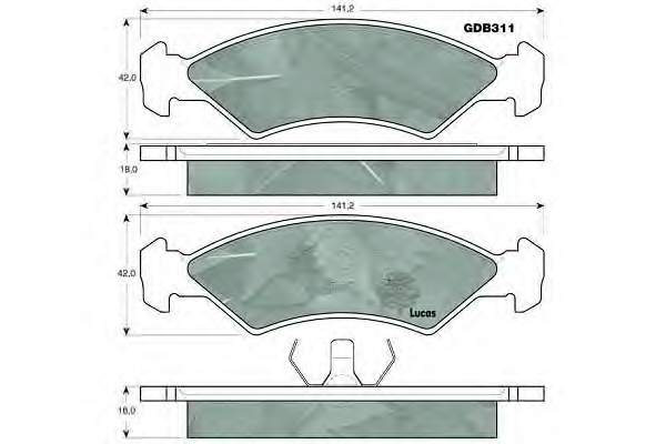 GDB311 Lucas sapatas do freio dianteiras de disco