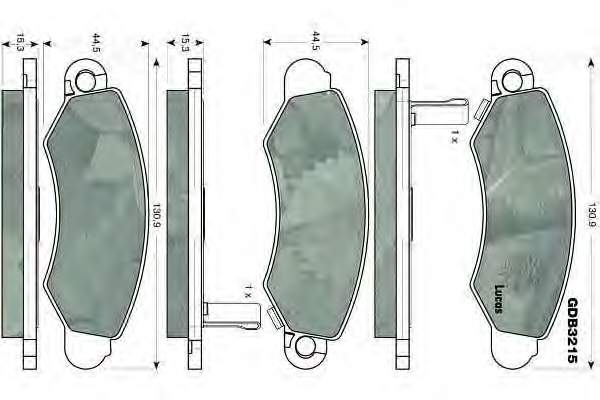 Передние тормозные колодки GDB3215 Lucas