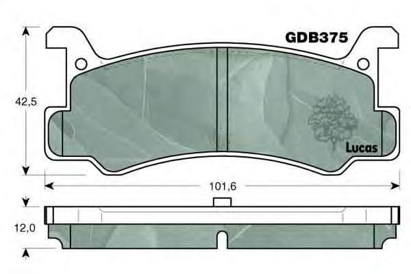 GDB375 Lucas sapatas do freio traseiras de disco
