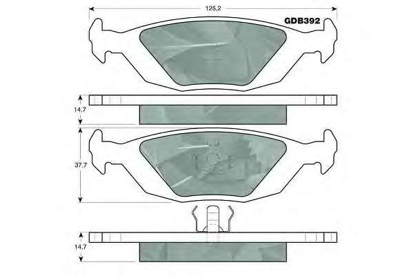 Задние тормозные колодки GDB392 Lucas