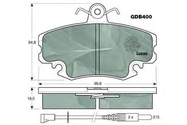 Передние тормозные колодки GDB400 Lucas